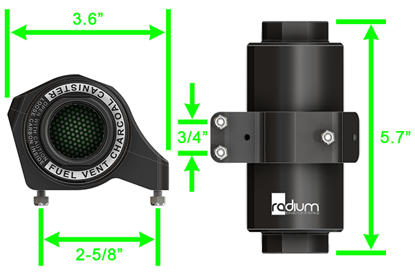 Radium Engineering Fuel Vent Charcoal Canister for 3/4in Hose Vehicles & Parts Radium engineering